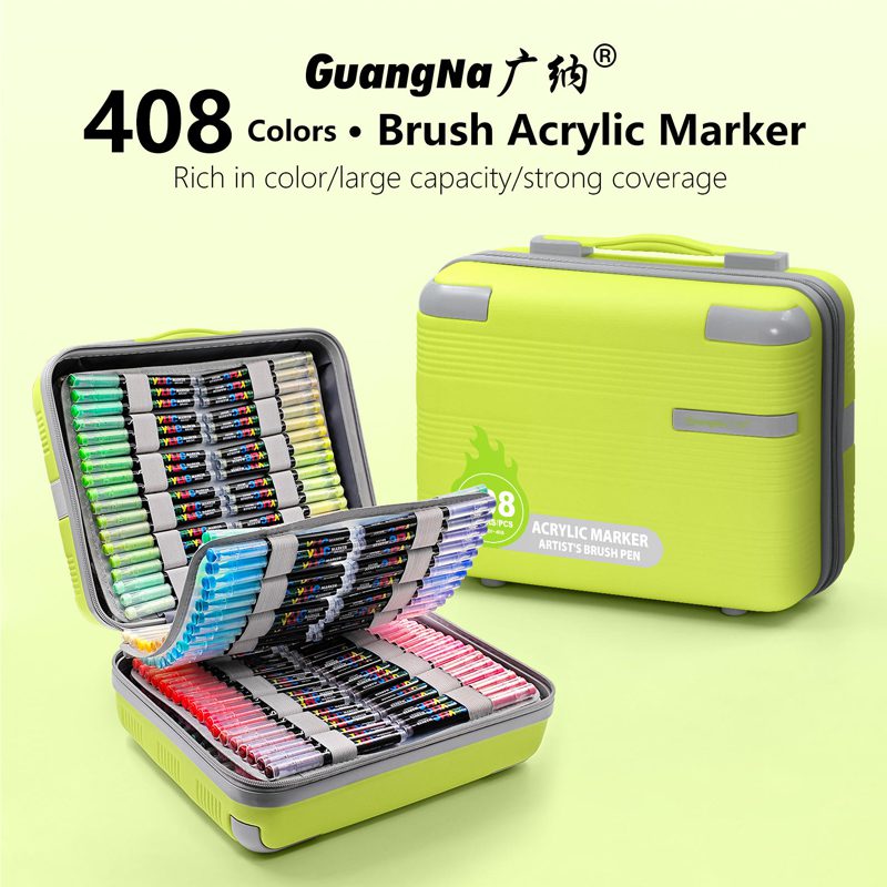 GuangNa 408 Acrylic Paint Markers Carry Case Set