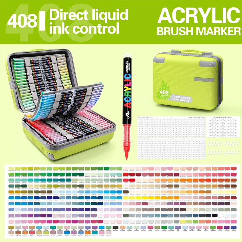 GuangNa 408 Acrylic Paint Markers Carry Case Set