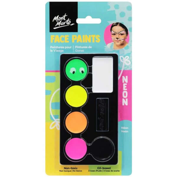 Mont Marte Face Paints Neon Colors Set of 6