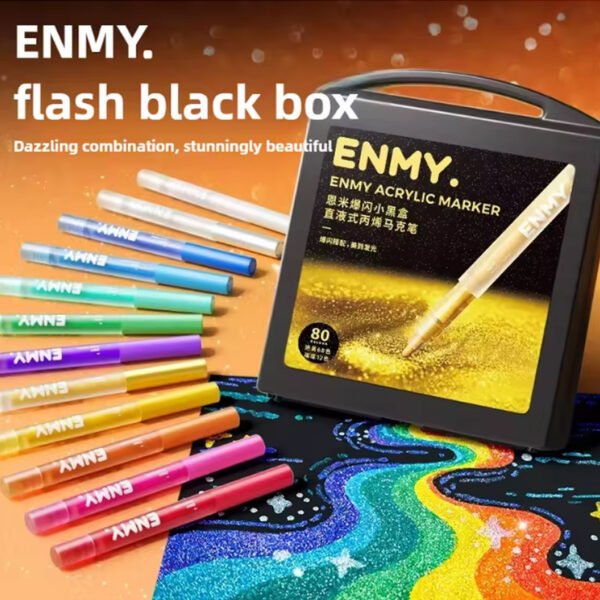 Enmy Acrylic Paint Marker 80 Colour Set (12 Outshiner + 68 Acrylic)
