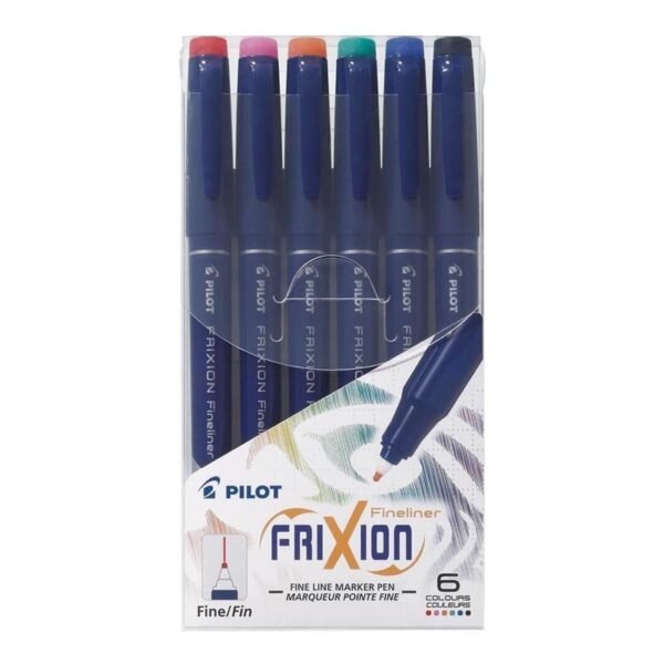 PIlot Frixion Coloured Fineliner Pen Set of 6