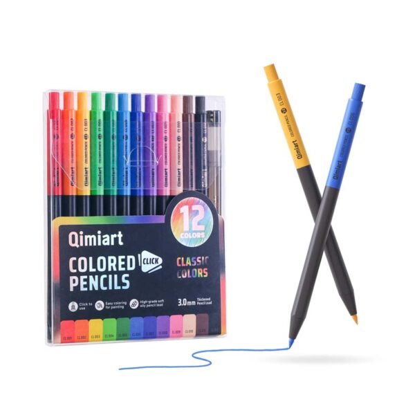 Languo x Qimiart Retractable Coloured Pencil Set of 12 Classic (CP580-1)